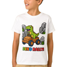 Dino Rally Kids Sport T-Shirt – Pret Dinosauriër R