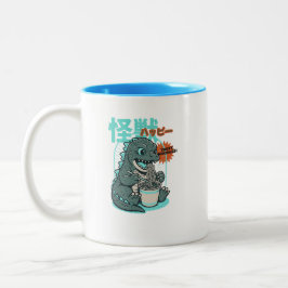Dino ramen tweekleurige koffiemok