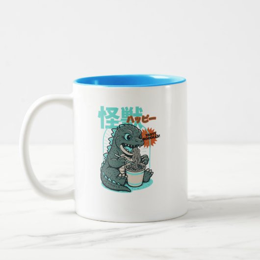 Dino ramen tweekleurige koffiemok (Links)