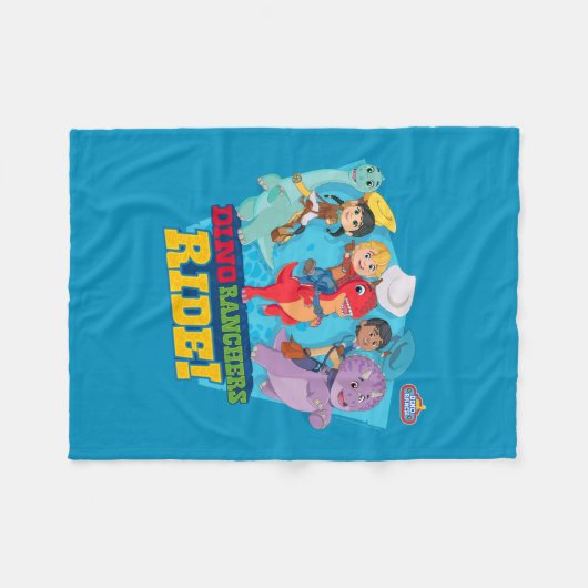 Dino Ranch | De ranchers rijden! Fleece Deken (Voorkant (Horizontaal))