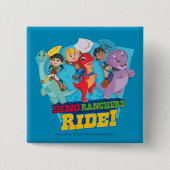 Dino Ranch | De ranchers rijden! Vierkante Button 5,1 Cm (Voorkant)