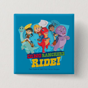 Dino Ranch   De ranchers rijden! Vierkante Button 5,1 Cm