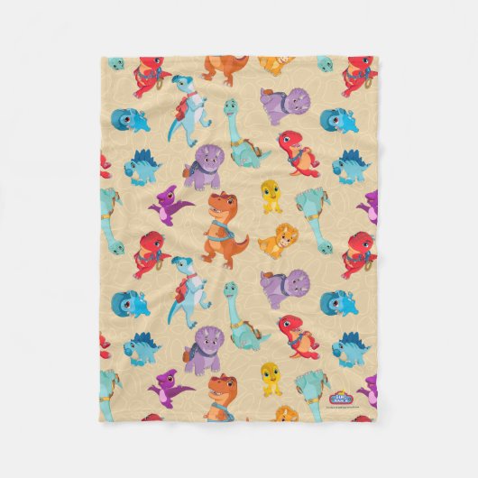 Dino Ranch | Een dinosaurus avontuur patroon Fleece Deken (Voorkant)