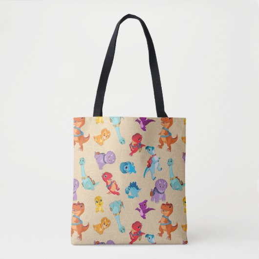 Dino Ranch | Een dinosaurus avontuur patroon Tote Bag (Voorkant)