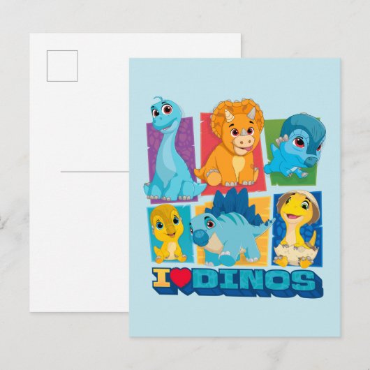 Dino Ranch | Leuke en kleurrijke dinosaurus Briefkaart (Voorkant / Achterkant)