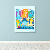 Dino Ranch | Leuke en kleurrijke dinosaurus Canvas Afdruk (Insitu (Houten vloer))