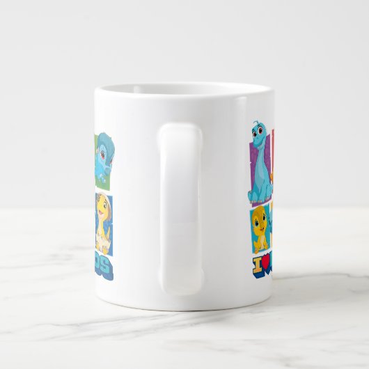 Dino Ranch | Leuke en kleurrijke dinosaurus gigant Grote Koffiekop (Achterkant)