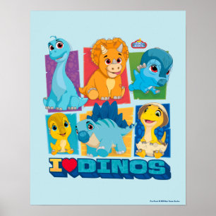 Dino Ranch   Leuke en kleurrijke dinosaurus Poster