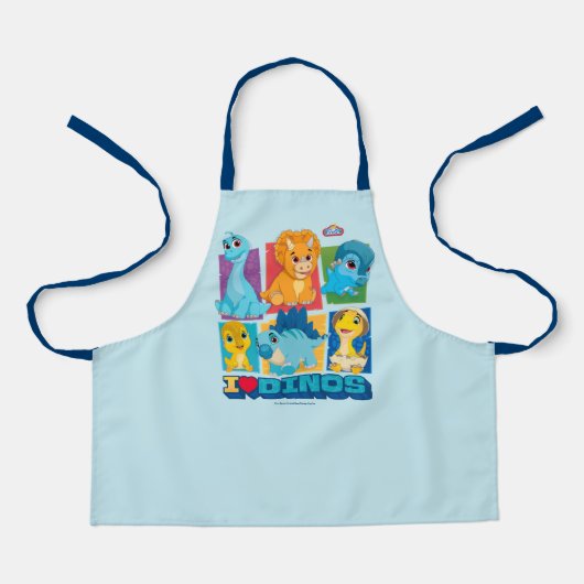 Dino Ranch | Leuke en kleurrijke dinosaurus Schort (Voorkant)