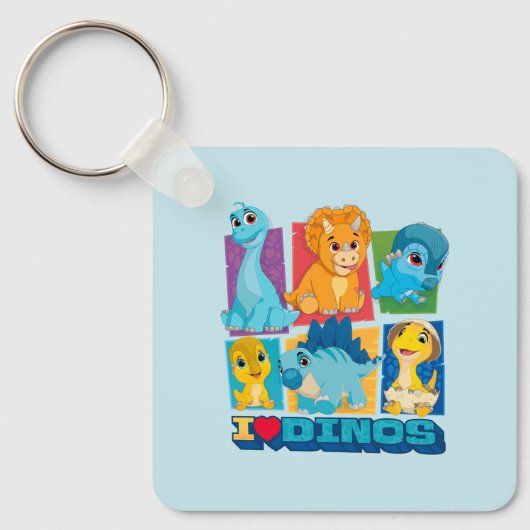 Dino Ranch | Leuke en kleurrijke dinosaurus Sleutelhanger (Voorkant)