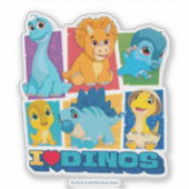 Dino Ranch | Leuke en kleurrijke dinosaurus Sticker (Voorkant)