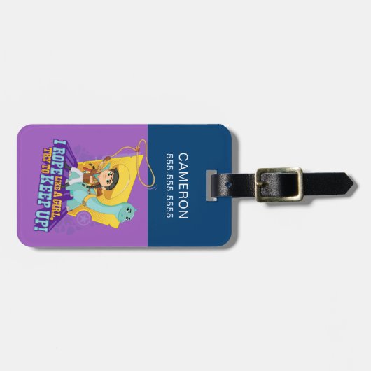 Dino Ranch | Min en Clover Bagagelabel (Voorkant horizontaal)