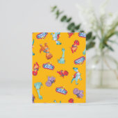 Dino Ranch Patroon op Geel Briefkaart (Staand voorkant)