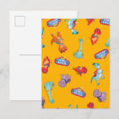 Dino Ranch Patroon op Geel Briefkaart (Voorkant / Achterkant)