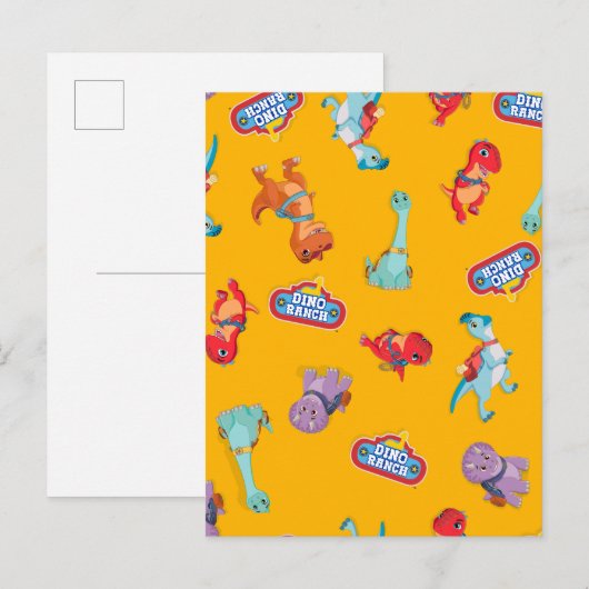 Dino Ranch Patroon op Geel Briefkaart (Voorkant / Achterkant)