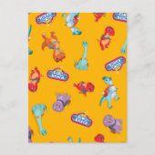 Dino Ranch Patroon op Geel Briefkaart (Voorkant)