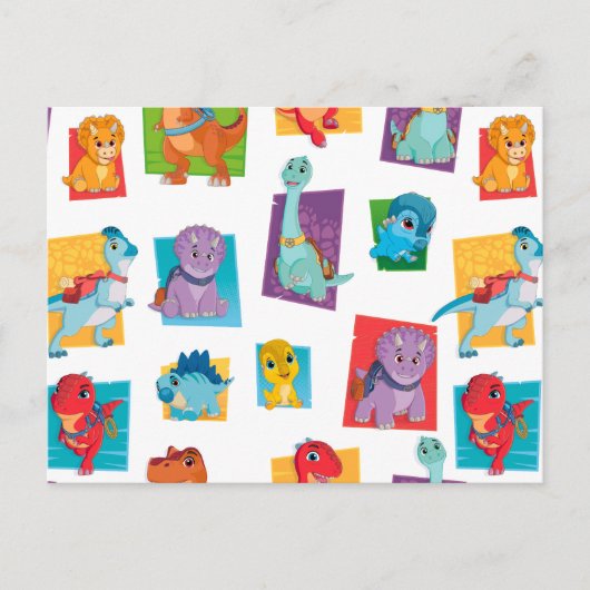 Dino Ranch Pattern Briefkaart (Voorkant)