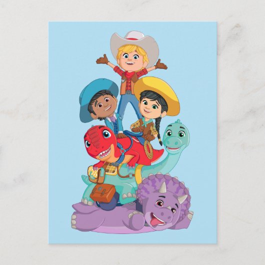 Dino Ranch Vrienden Briefkaart (Voorkant)