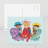 Dino Ranch Vrienden Ontwerp Briefkaart (Voorkant / Achterkant)