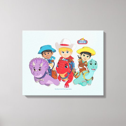 Dino Ranch Vrienden Ontwerp Canvas Afdruk (Voorkant)