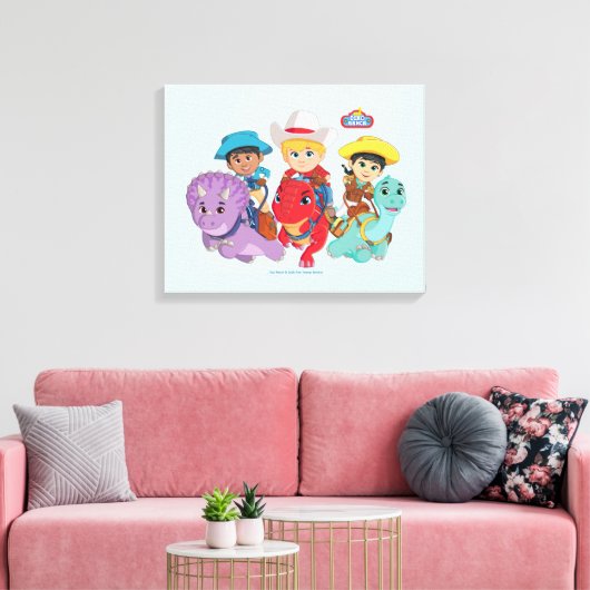 Dino Ranch Vrienden Ontwerp Canvas Afdruk (Insitu (Woonkamer))