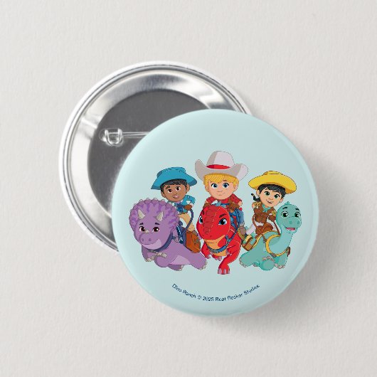Dino Ranch Vrienden Ontwerp Ronde Button 5,7 Cm (Voorkant /achterkant)