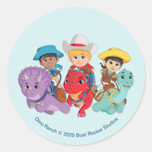 Dino Ranch Vrienden Ontwerp Ronde Sticker