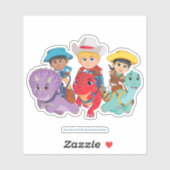 Dino Ranch Vrienden Ontwerp Sticker (Vel)