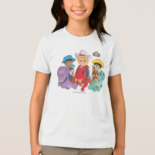 Dino Ranch Vrienden Ontwerp Tri-Blend Shirt