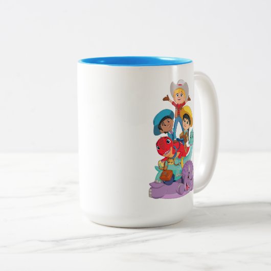 Dino Ranch Vrienden Tweekleurige Koffiemok (Voorkant rechts)