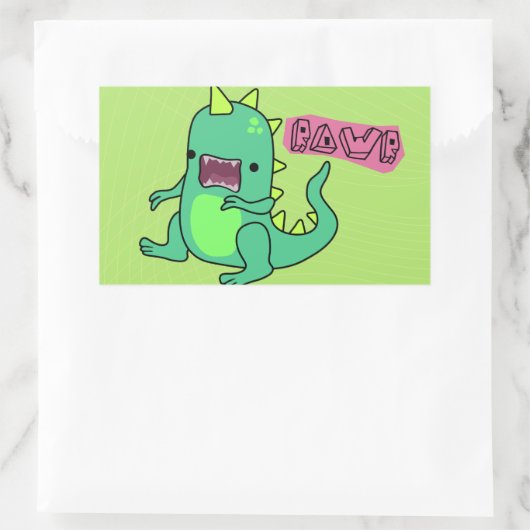Dino Rawr Rechthoekige Sticker (Tas)