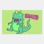 Dino Rawr Rechthoekige Sticker (Voorkant)