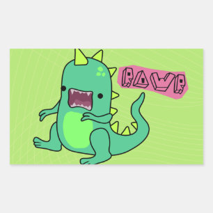 Dino Rawr Rechthoekige Sticker