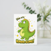 Dino RAWR-SOME Charme Briefkaart (Staand voorkant)