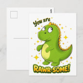 Dino RAWR-SOME Charme Briefkaart (Voorkant / Achterkant)