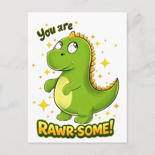 Dino RAWR-SOME Charme Briefkaart (Voorkant)