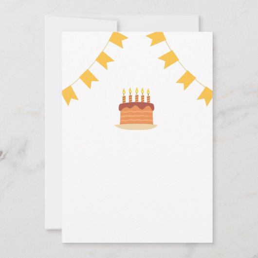 Dino Rex Dinosaurus Cake Balloon 5e Verjaardagsfee Kaart (Achterkant)