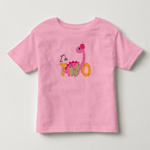 Dino Rex  Ik ben 2 Verjaardag jongens twee Terug n Kinder Shirts