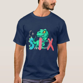 Dino Rex Ik ben 6 Verjaardags jongen zes Terug naa T-shirt