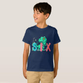Dino Rex Ik ben 6 Verjaardags jongen zes Terug naa T-shirt (Voorkant volledig)