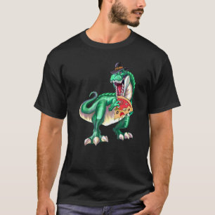 Dino Rex Pelgrim Hoed Pizza Thanksgiving Veganisti T-shirt
