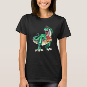 Dino Rex Pelgrim Hoed Pizza Thanksgiving Veganisti T-shirt