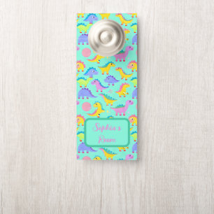 Dino-Riffic Dinosaur Babies Mint Green Girl Custom Deurhanger