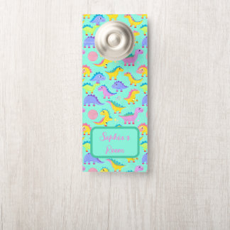 Dino-Riffic Dinosaur Babies Mint Green Girl Custom Deurhanger