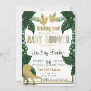 Dino-Rific Baby shower in Gold Kaart