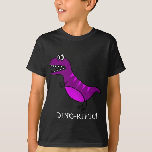 Dino-rific schattig paarse dinosaurus kind ontwerp t-shirt (Voorkant)