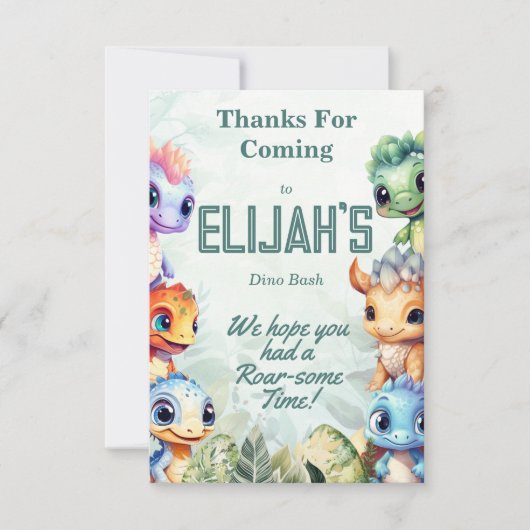 Dino Roar Bedankt kaart roar-some time (Voorkant)