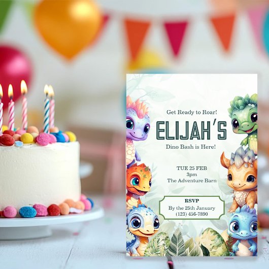 Dino Roar Birthday Bash Kaart