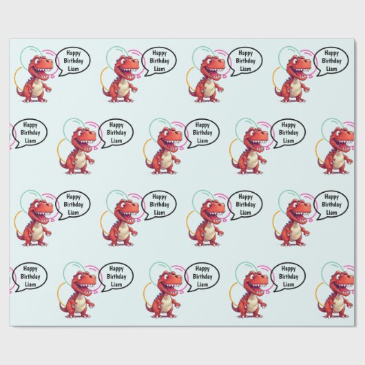 Dino Roar Gift Cadeaupapier (Vlak)