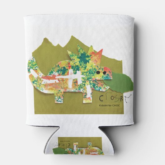 Dino Roar - Kinder kunst voor CHOC Blikjeskoeler (Achterkant)